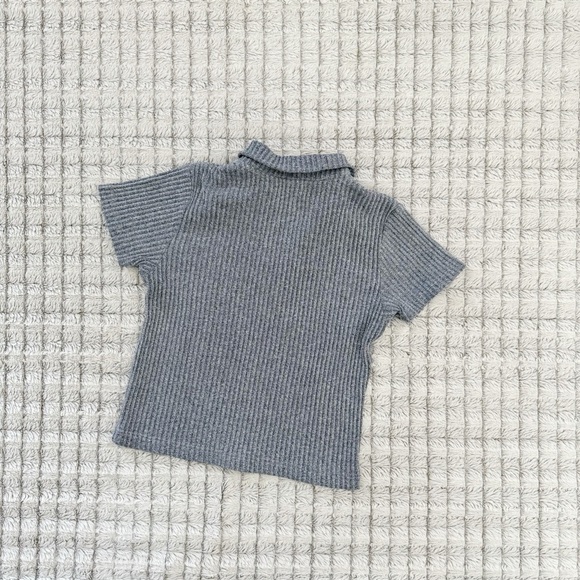 Vintage JXP Designs Blue Collared Crop Tee - Picture 2 of 3